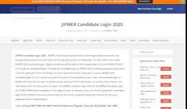 
							         JIPMER Candidate Login 2020 (MBBS & MD/MS) – UG/ PG ...								  
							    