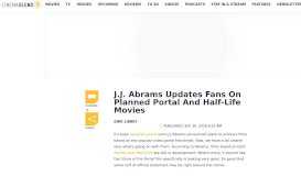 
							         J.J. Abrams Updates Fans On Planned Portal And Half-Life Movies ...								  
							    