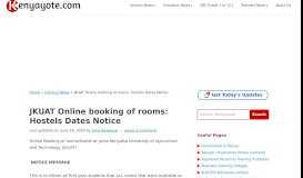 
							         JKUAT Online booking of rooms: Hostels Dates Notice | Kenyayote								  
							    