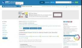 
							         JMIR - A Web-Based Patient Portal for Mental Health Care: Benefits ...								  
							    