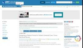 
							         JMIR - Designing a Patient Portal for Patient-Centered Care: Cross ...								  
							    