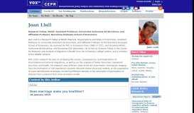 
							         Joan Llull | VOX, CEPR Policy Portal - VoxEU								  
							    