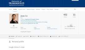 
							         Joan Lu — University of Huddersfield Research Portal								  
							    