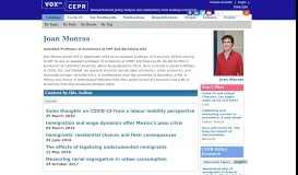 
							         Joan Monras | VOX, CEPR Policy Portal - Vox EU								  
							    