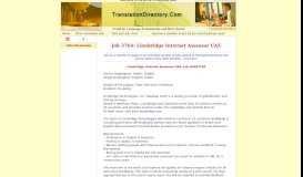 
							         Job 3764: Lionbridge Internet Assessor UAE - Translation directory								  
							    