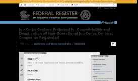 
							         Job Corps Centers Proposed for Consolidation and ... - Federal Register								  
							    