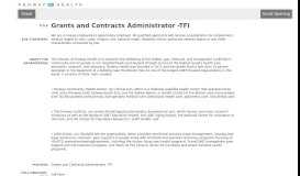 
							         Job Information: Grants and Contracts Administrator -TFI Job								  
							    