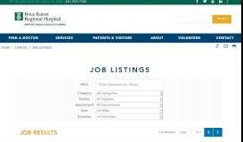 
							         Job Listings | Careers at Boca Raton Regional Hospital								  
							    