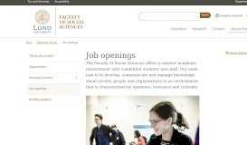 
							         Job openings | Faculty of Social Sciences								  
							    