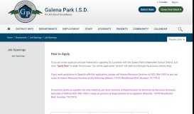 
							         Job Openings / Job Openings - Galena Park ISD								  
							    