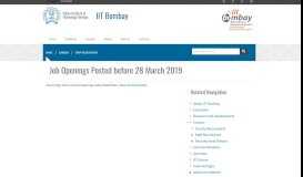 
							         Job Openings Posted before 28 March 2019 | IIT Bombay								  
							    