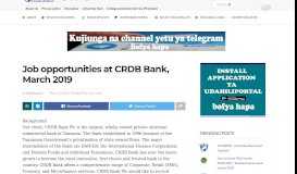 
							         Job opportunities at CRDB Bank, March 2019 - Udahiliportal - Nafasi ...								  
							    