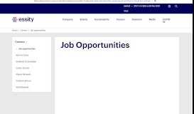 
							         Job opportunities - Essity								  
							    