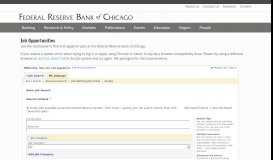 
							         Job Opportunities - Federal Reserve Bank of Chicago								  
							    