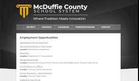 
							         Job Opportunities - McDuffie County School System								  
							    