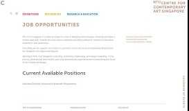
							         Job Opportunities - NTU CCA Singapore								  
							    