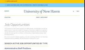 
							         Job Opportunities - University of New Haven								  
							    