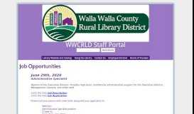 
							         Job Opportunities - WWCRLD Staff Portal								  
							    