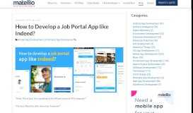 
							         Job Portal App Development | Develop an app like Indeed - Matellio								  
							    