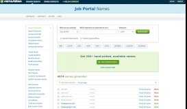 
							         Job Portal Names. Unlimited name ideas with free .COM domains								  
							    