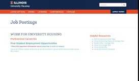 
							         Job Postings, University Housing at the University of Illinois								  
							    