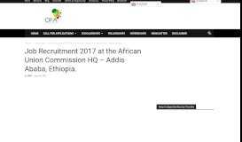 
							         Job Recruitment 2017 at the African Union Commission HQ – Addis ...								  
							    