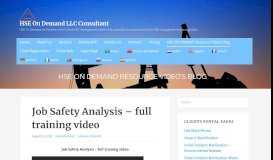 
							         Job Safety Analysis - full training video - HSE On Demand LLC ...								  
							    