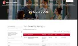 
							         Job Search Results - University Hospitals								  
							    