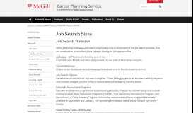 
							         Job Search Sites | Career Planning Service - McGill University								  
							    