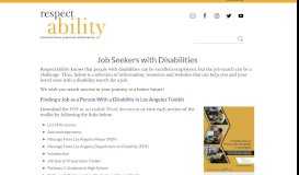 
							         Job Seekers with Disabilities - Respect Ability								  
							    