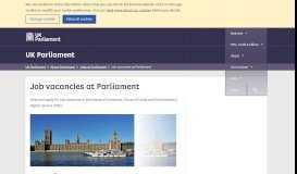 
							         Job vacancies at Parliament - UK Parliament								  
							    