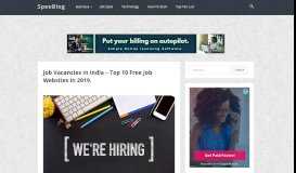 
							         Job Vacancies In India - Top 10 Free Job Websites In 2019. - SpeeBlog								  
							    