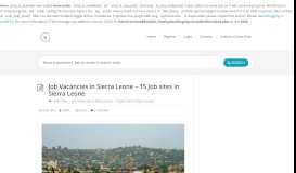 
							         Job Vacancies in Sierra Leone - 15 Job sites in Sierra Leone ...								  
							    