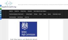 
							         Job Vacancy at British High Commission - fco.tal.net - Apply ...								  
							    