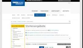 
							         Jobbörse - Stellenangebote - RWTH AACHEN UNIVERSITY - Deutsch								  
							    