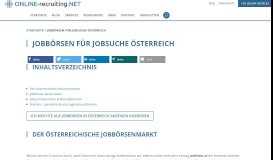 
							         Jobbörsen für Jobsuche Österreich | Online-Recruiting.net								  
							    