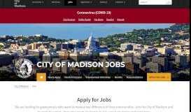 
							         Jobs, City of Madison, Wisconsin								  
							    