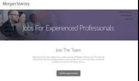 
							         Jobs for Experienced Professionals | Morgan Stanley Careers								  
							    