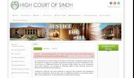 
							         Jobs - Welcome to High Court of Sindh								  
							    