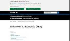 
							         Jobseeker's Allowance (JSA) - GOV.UK								  
							    