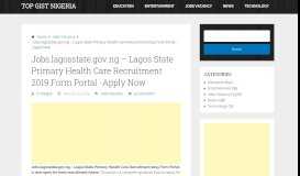
							         Jobs.lagosstate.gov.ng - Lagos State Primary Health Care ...								  
							    