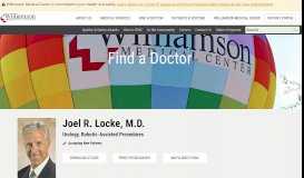 
							         Joel R. Locke - Williamson Medical Center								  
							    