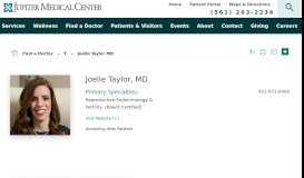 
							         Joelle Taylor MD | Palm Beach County Hospital - Jupiter Medical Center								  
							    