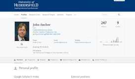 
							         John Anchor — University of Huddersfield Research Portal								  
							    