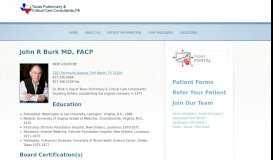
							         John Burk MD, FACP | Pulmonary Disease | Sleep ... - Texas Pulmonary								  
							    