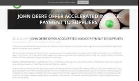 
							         John Deere offer accelerated invoice payment to suppliers								  
							    
