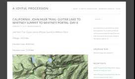 
							         John Muir Trail- Guitar Lake to Whitney Summit to Whitney Portal								  
							    