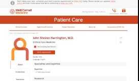 
							         John Steven Harrington, M.D. | Weill Cornell Medicine								  
							    
