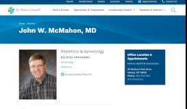 
							         John W. McMahon, MD | St. Peter's Health								  
							    