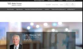 
							         John Weaver, MD | Wake Forest Baptist Health								  
							    